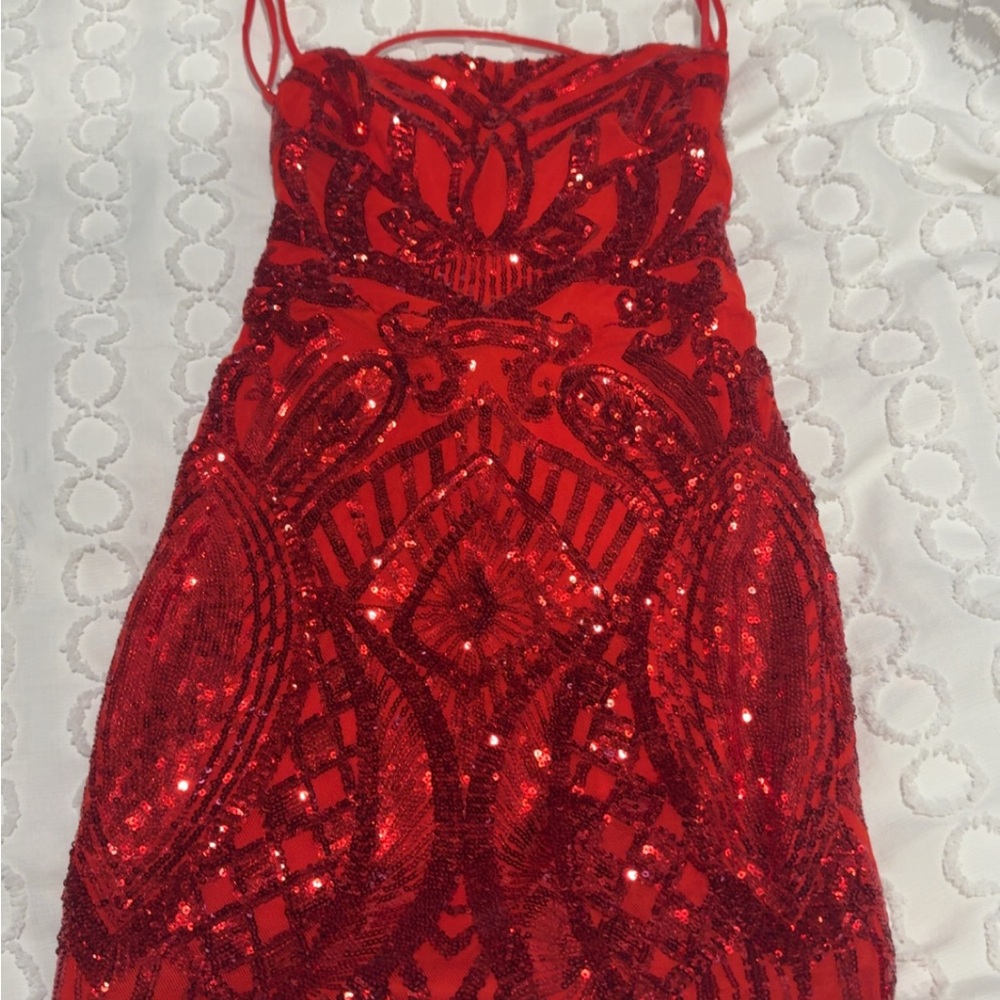 Lucy in the Sky Red Sequin Mini Dress